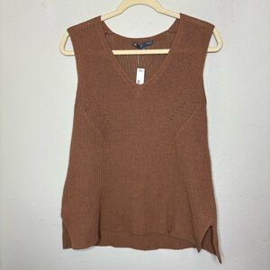 NWT Elliott Lauren Brown Knit Sleeveless Top Size Large